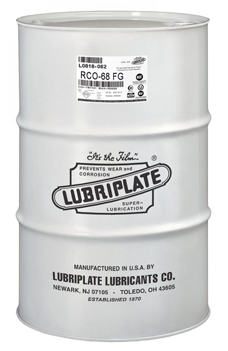 LUBRIPLATE RCO-68-FG NSF H1 FOOD GRADE, POLYALPHAOLEFIN (PAO)-BASED, 100% SYNTHETIC, REFRIGERATION COMPRESSOR FLUID L0818-062 (55GL/DRUM)